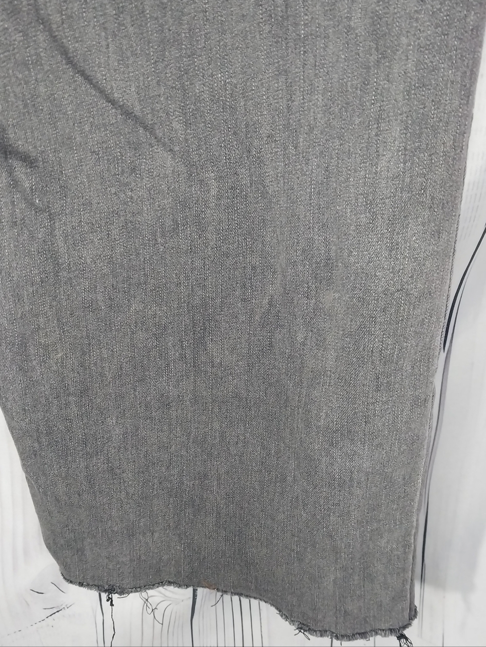 HDLTE High Rise Wide Leg Baggy 90's Y2K Grunge Raw Hem Gray Wash Jeans - Picture 10 of 10